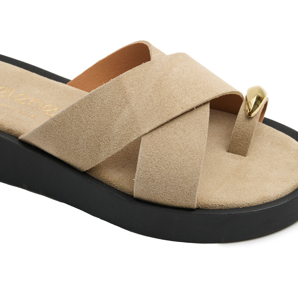 Flatform Soft FF400 - Offwhite Καστόρι με Χρυσό Δάχτυλο