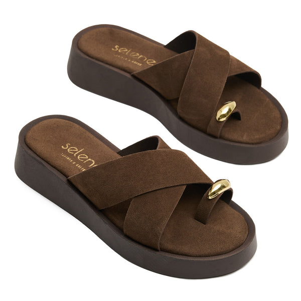 Flatform Soft FF400 - Καφέ Καστόρι με Χρυσό Δάχτυλο
