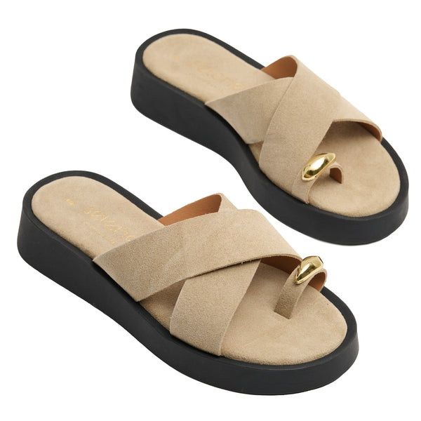 Flatform Soft FF400 - Offwhite Καστόρι με Χρυσό Δάχτυλο
