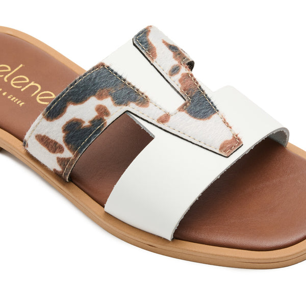 Soft Σανδάλι S80 - Λευκό & Cow Print
